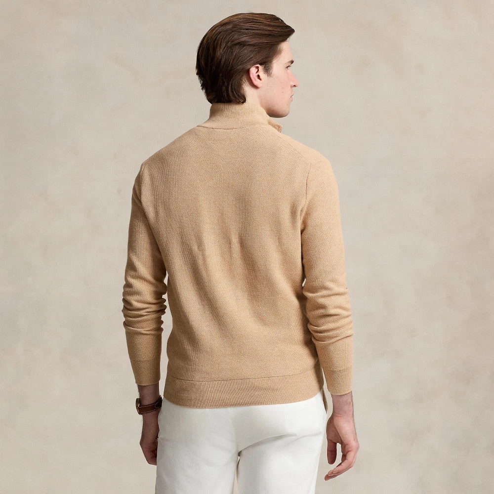 Ανδρικό Βαμβακερό Πουλόβερ Mesh-Knit  Quarter-Zip Polo Ralph Lauren