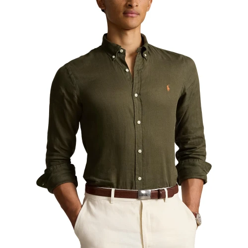 Ανδρικό Λινό Πουκάμισο Slim Fit Polo Ralph Lauren