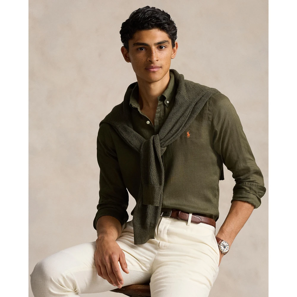 Ανδρικό Λινό Πουκάμισο Slim Fit Polo Ralph Lauren