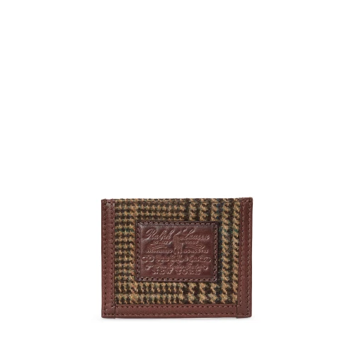 Ανδρική Δερμάτινη Θήκη Καρτών Heritage Plaid Tweed Polo Ralph Lauren