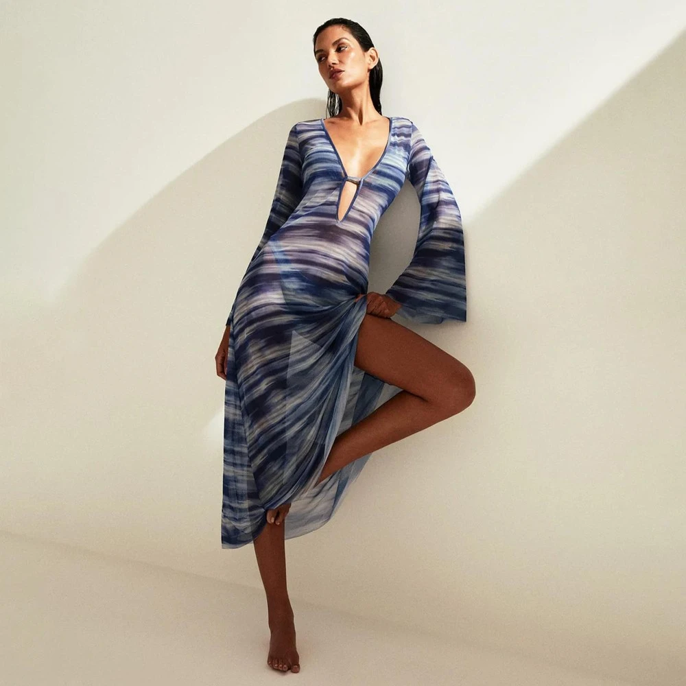  Γυναικείο Μακρύ Καφτάνι - Lidi Long Cover Up Tunic Vix Moonlight