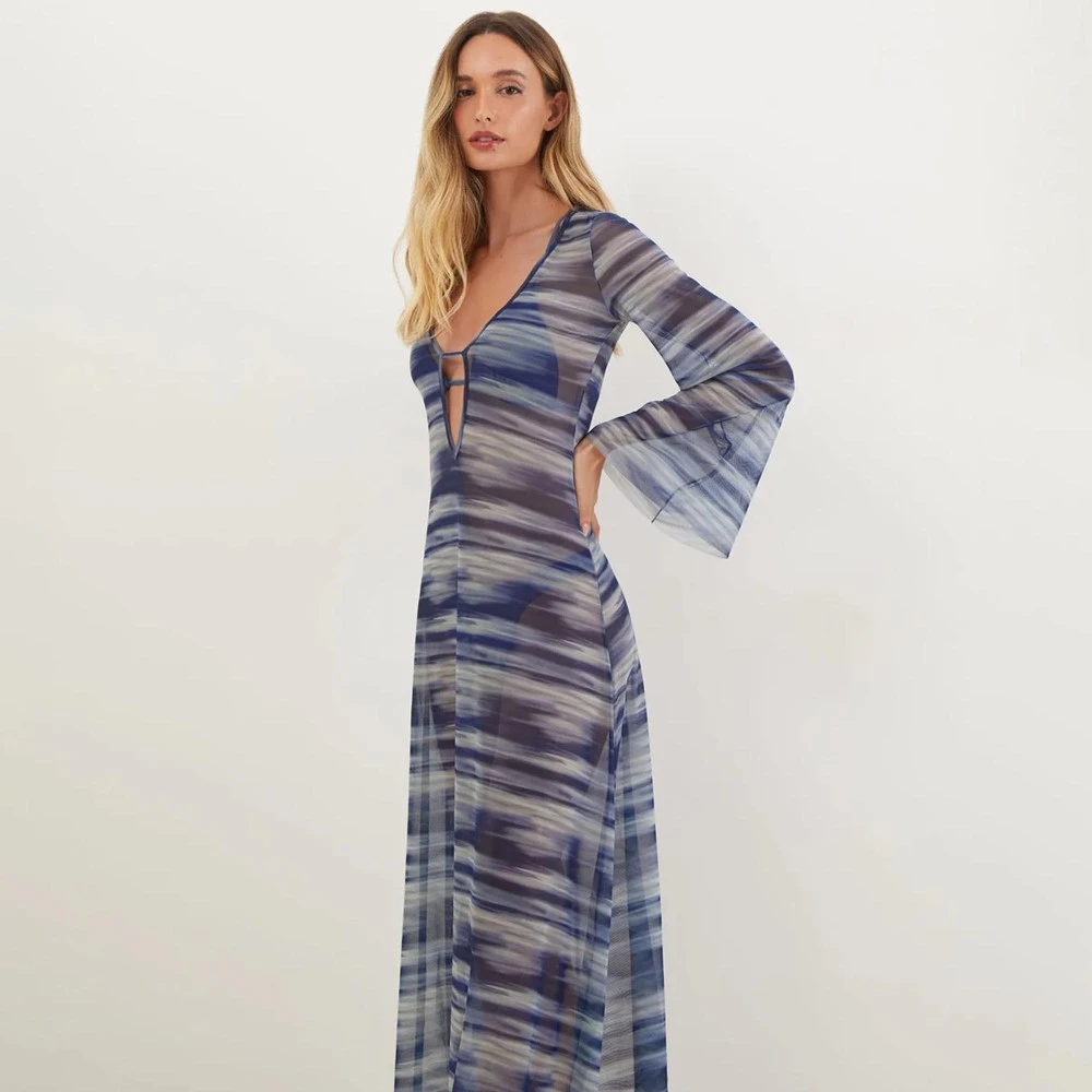  Γυναικείο Μακρύ Καφτάνι - Lidi Long Cover Up Tunic Vix Moonlight