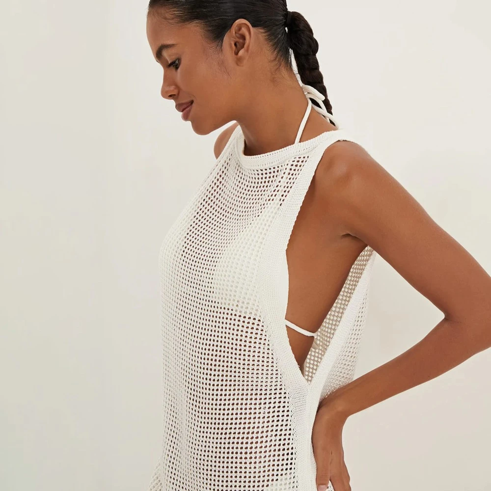 Γυναικείο Πλεκτό Cover-Up - Knit Erika Short Cover-Up Vix Off-White

