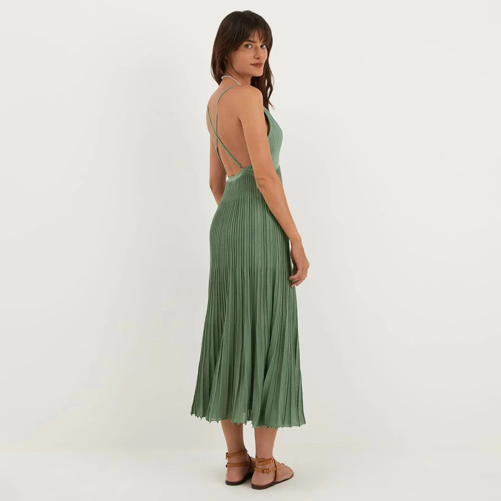 Γυναικείο Πλεκτό Μακρύ Φόρεμα - Knit Katia Long Dress Vix
