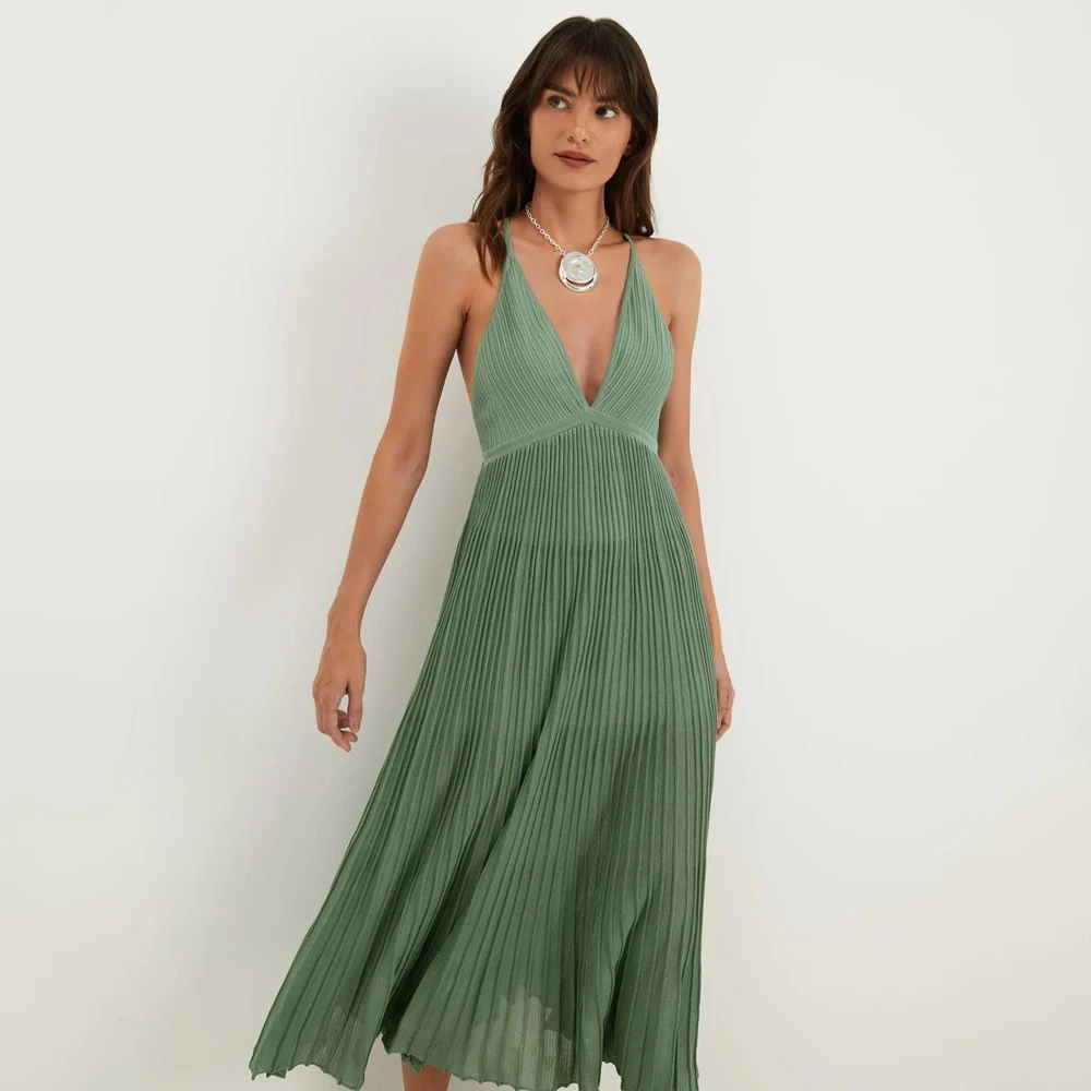Γυναικείο Πλεκτό Μακρύ Φόρεμα - Knit Katia Long Dress Vix
