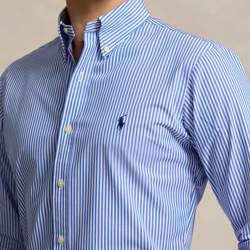 Ανδρικό Πουκάμισο Custom Fit Striped Stretch Poplin Shirt   Polo Ralph Lauren