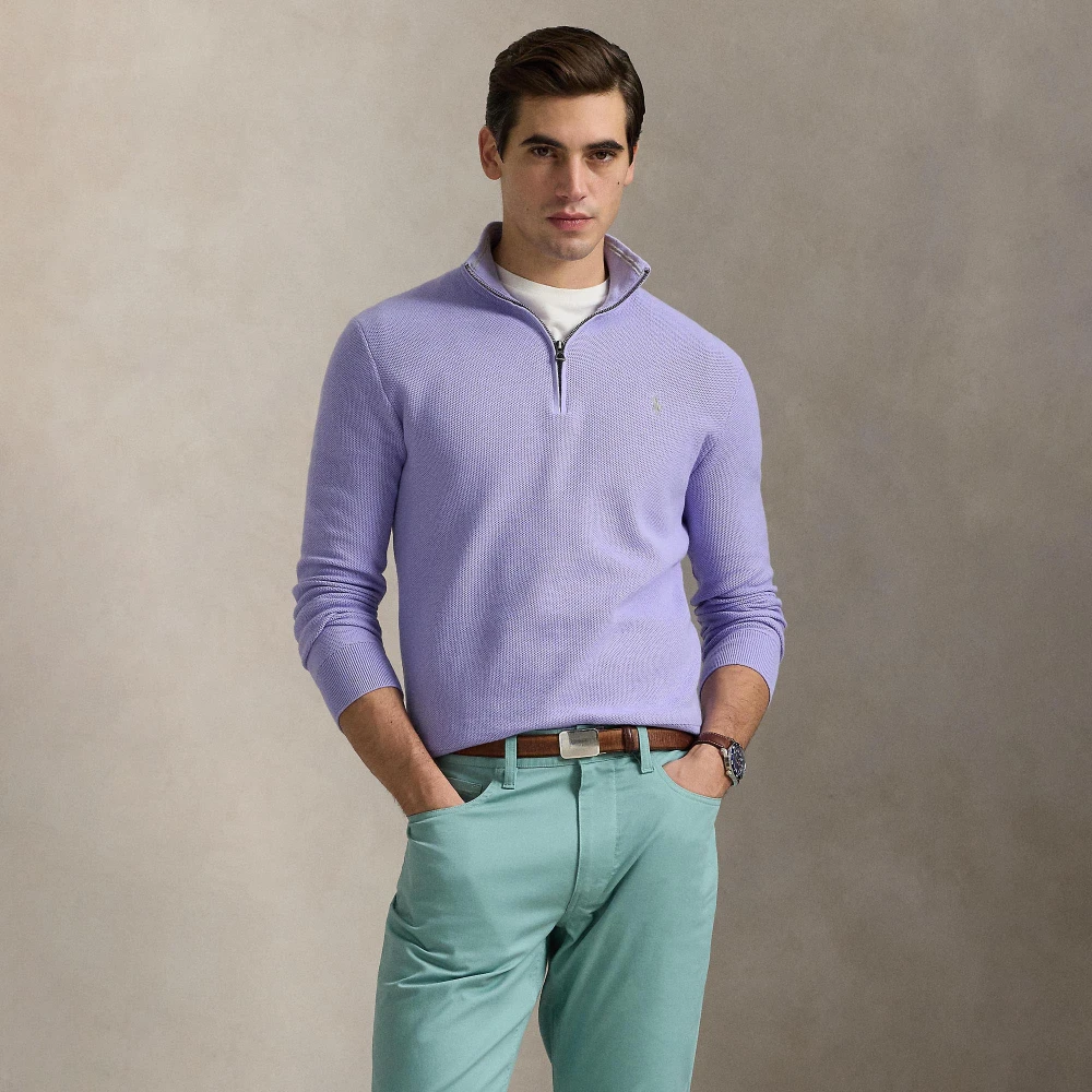 Ανρικό Πουλόβερ Mesh-Knit Cotton Quarter-Zip Polo Ralph Lauren