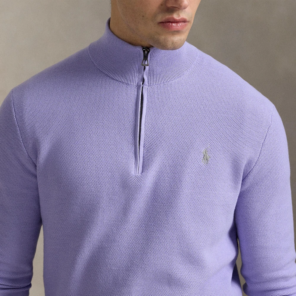 Ανρικό Πουλόβερ Mesh-Knit Cotton Quarter-Zip Polo Ralph Lauren