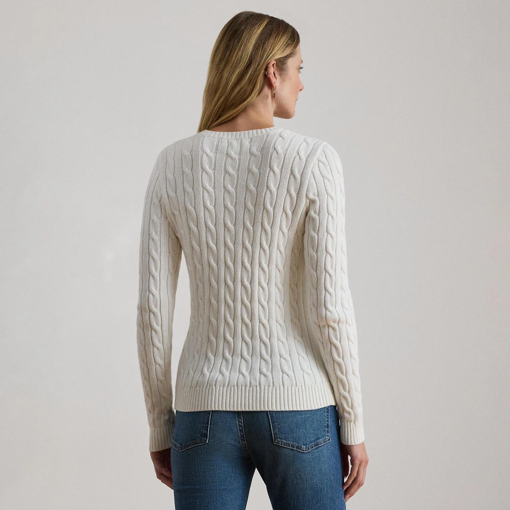 Γυναικείο  Πουλόβερ Button-Trim Cable-Knit Cotton Jumper  Polo Ralph Lauren