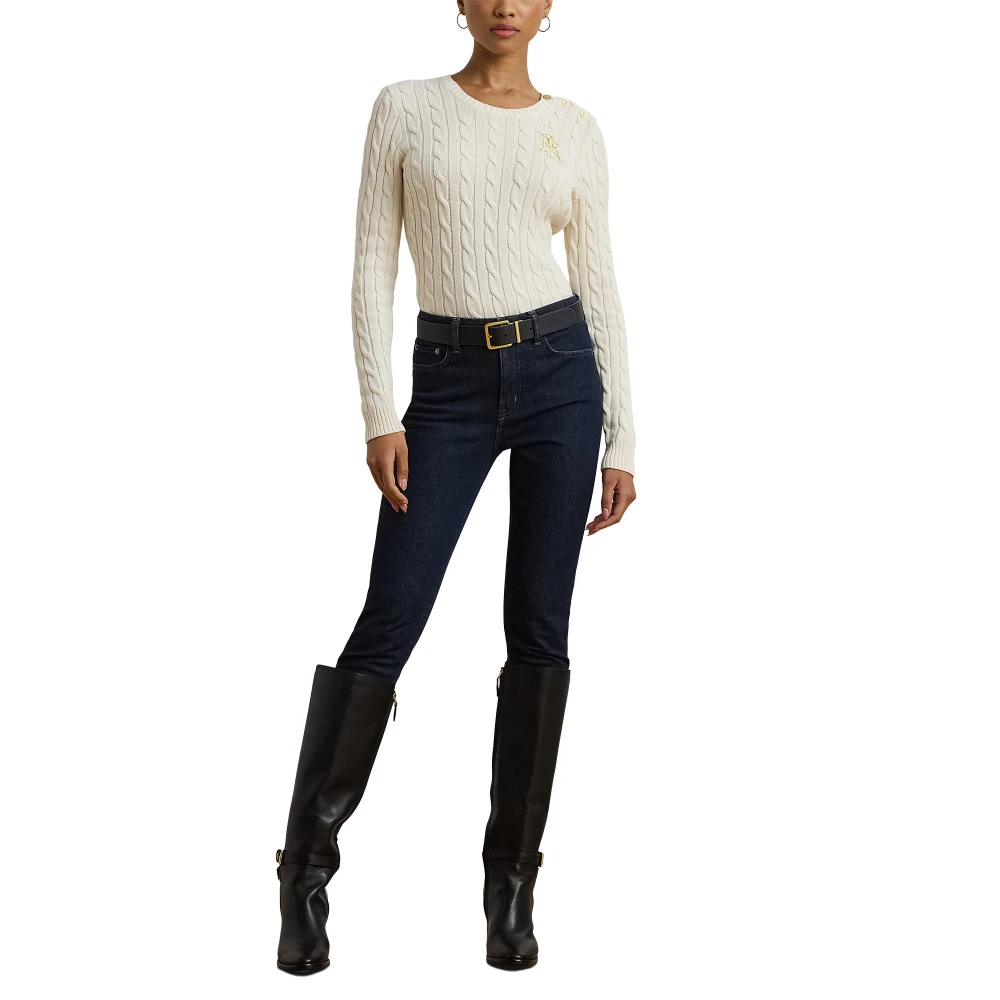 Γυναικείο  Πουλόβερ Button-Trim Cable-Knit Cotton Jumper  Polo Ralph Lauren