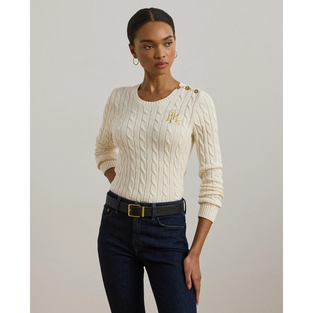 Γυναικείο  Πουλόβερ Button-Trim Cable-Knit Cotton Jumper  Polo Ralph Lauren