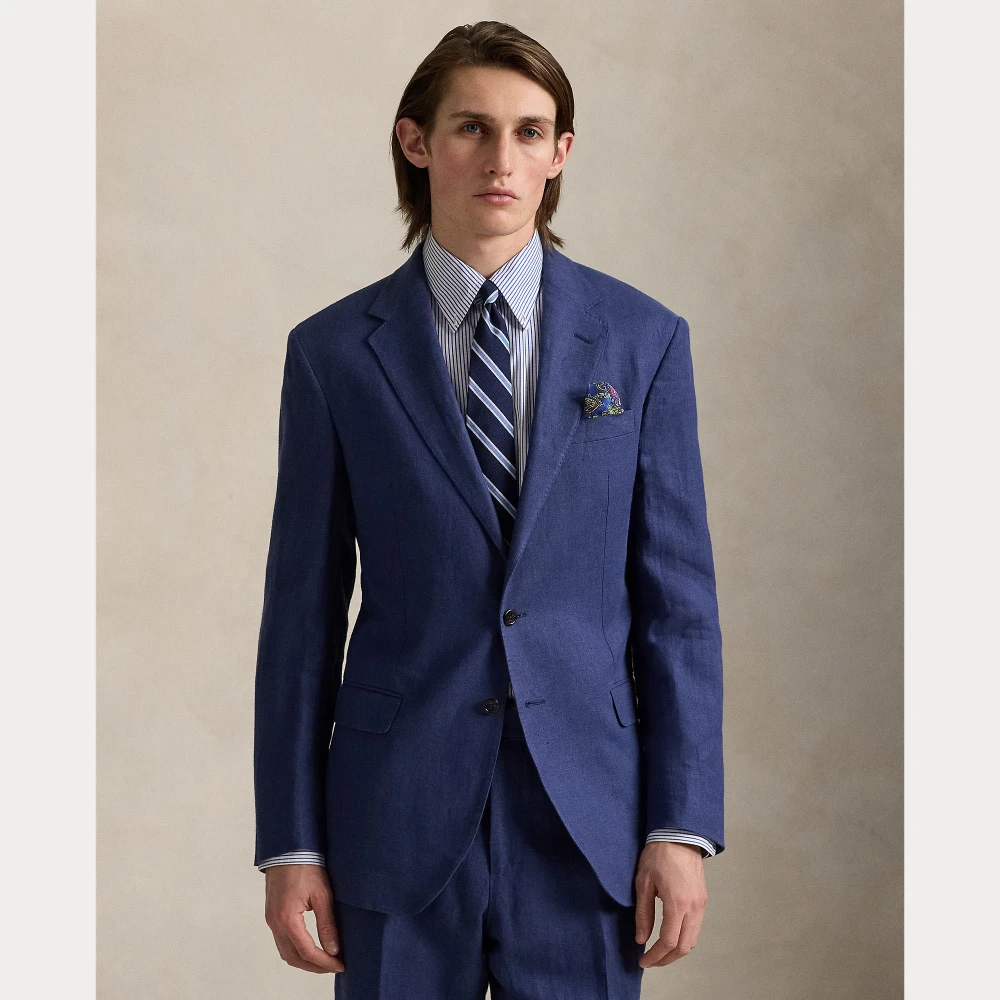 Ανδρικό Λινό Σακάκι Tailored σε Bright Navy | Polo Ralph Lauren
