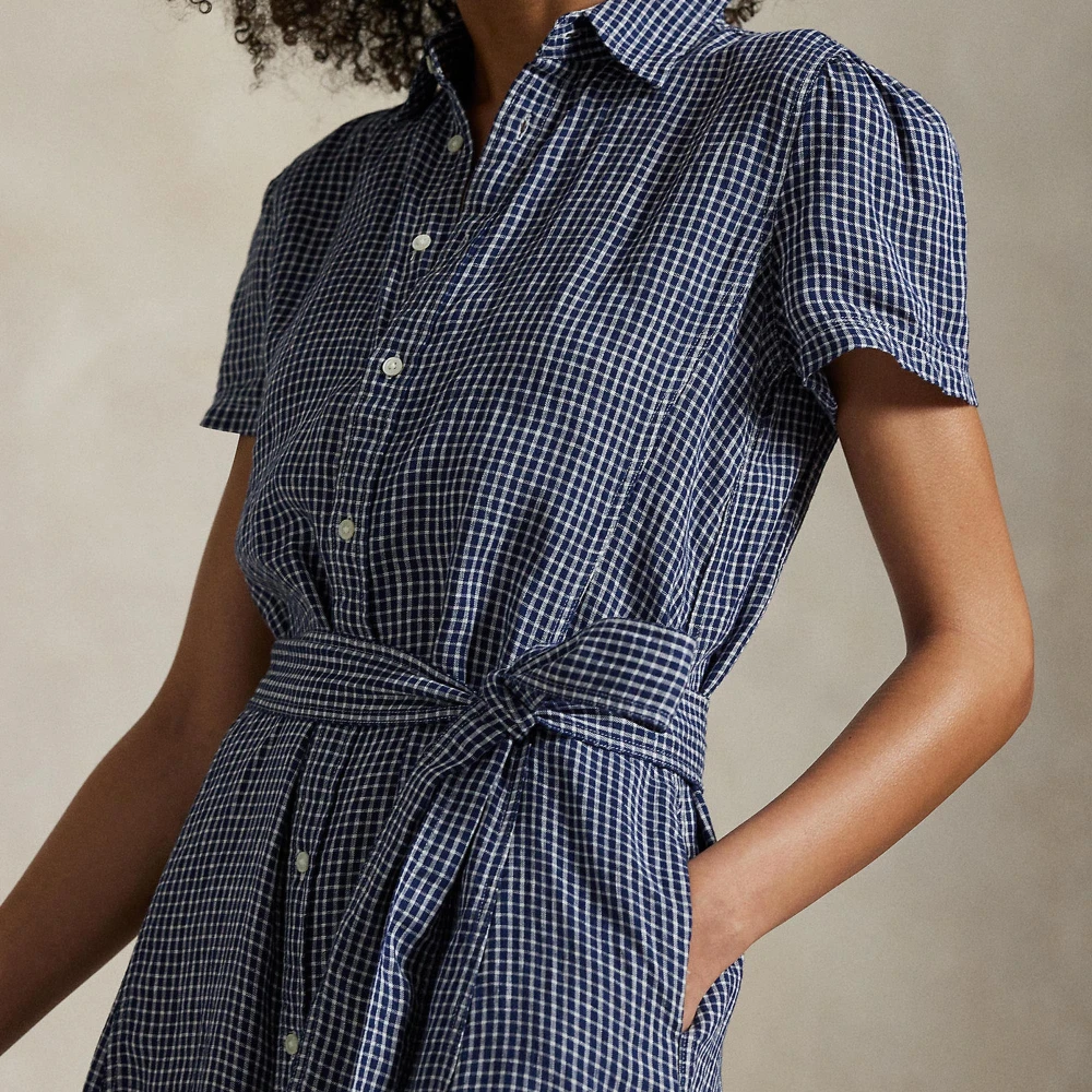 Γυναικείο Φόρεμα Belted Striped Linen Polo Ralph Lauren
