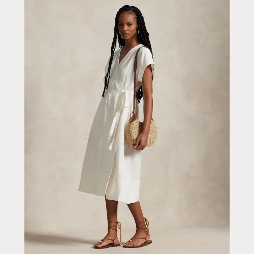 Γυναικείο Φόρεμα Hemp Short-Sleeve Wrap Dress Polo Ralph Lauren