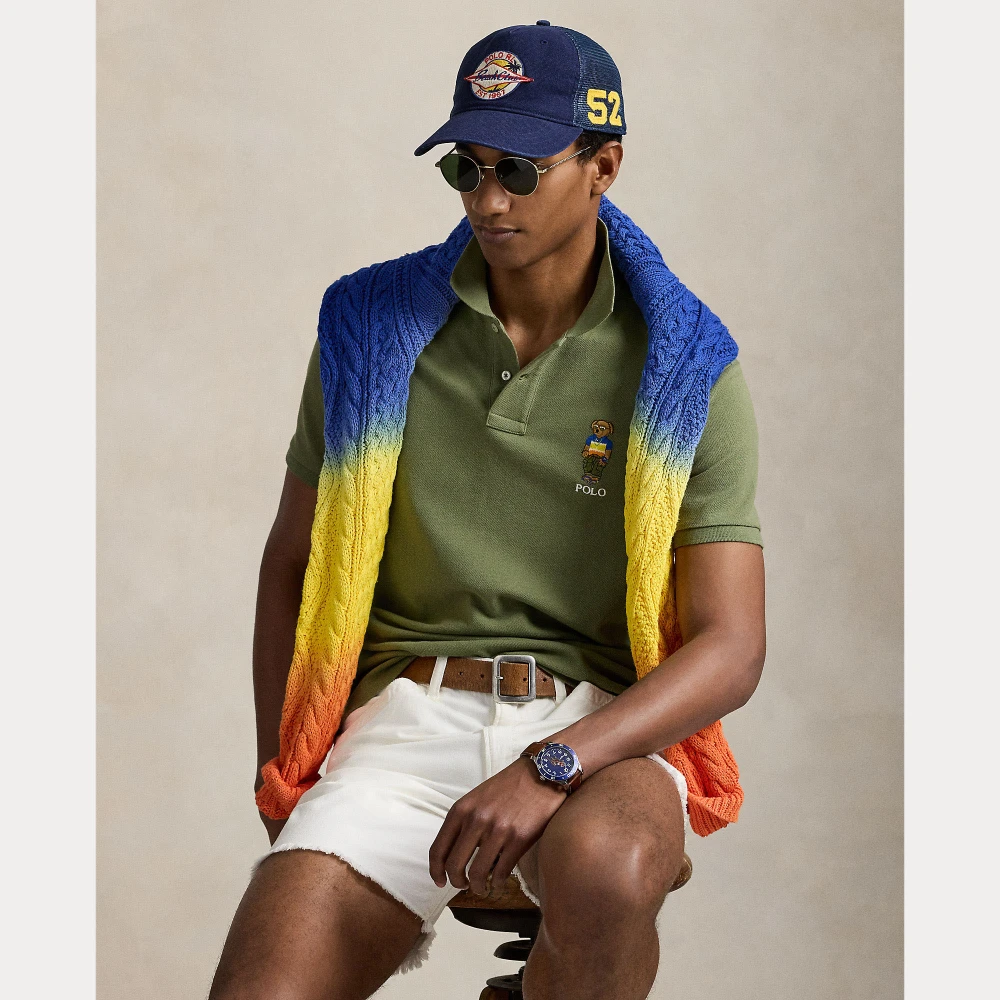 Ανδρικό Πουκάμισο Custom Slim Polo Bear Mesh Polo Polo Ralph Lauren