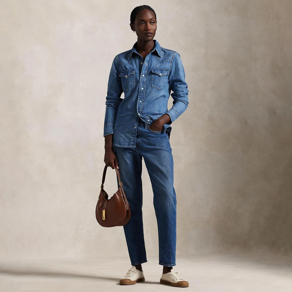 Γυναικείο Τζιν Western Πουκάμισο σε Απόχρωση Canaria Polo Ralph Lauren​
