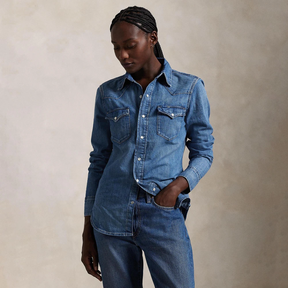 Γυναικείο Τζιν Western Πουκάμισο σε Απόχρωση Canaria Polo Ralph Lauren​
