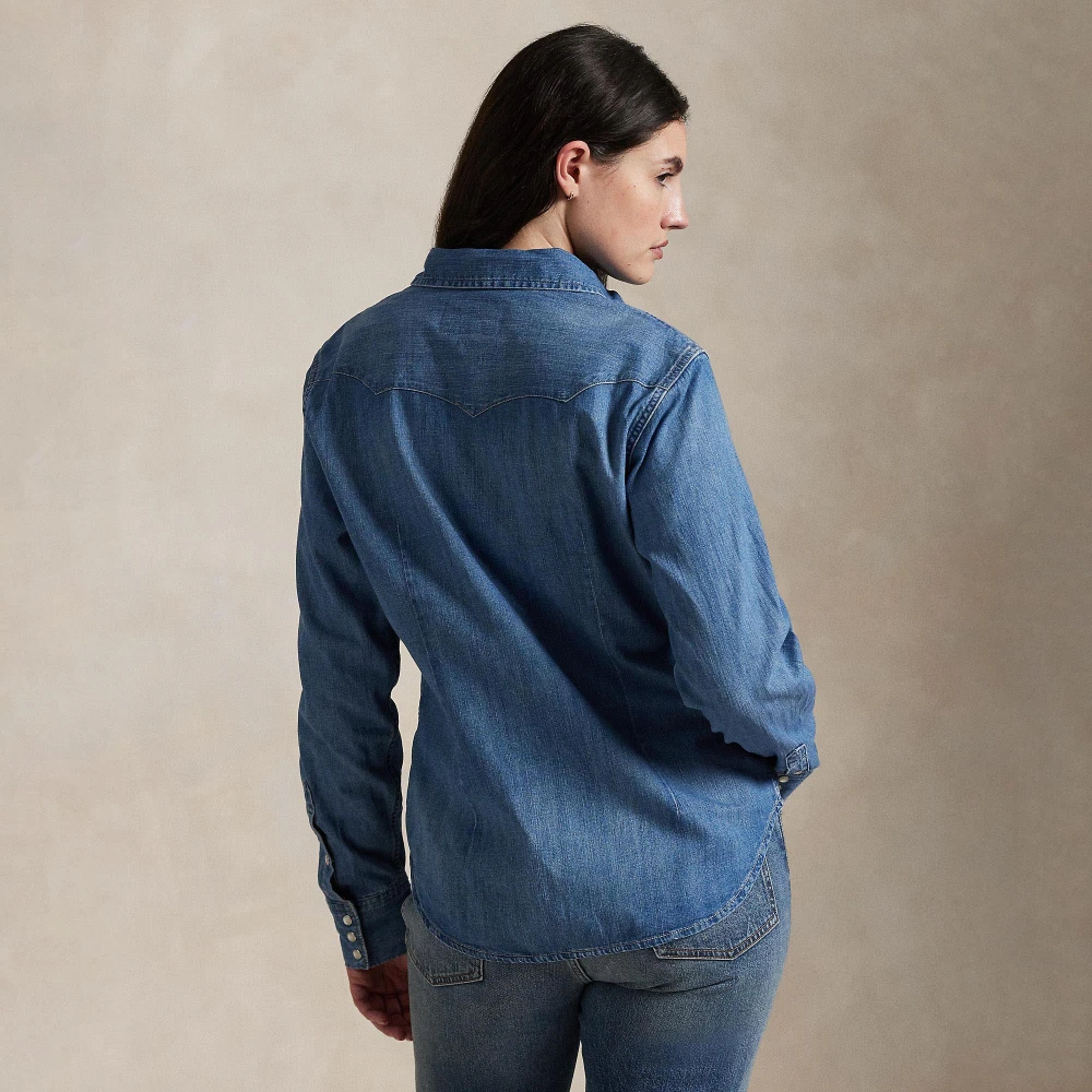 Γυναικείο Τζιν Western Πουκάμισο σε Απόχρωση Canaria Polo Ralph Lauren​
