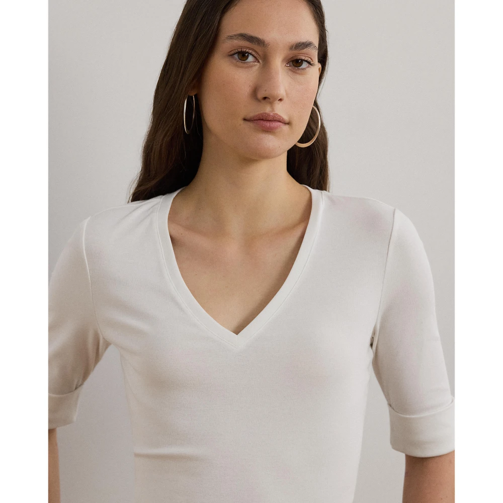 Γυναικεία Μπλούζα Stretch Cotton Elbow-Sleeve V-Neck TeePolo Ralph Lauren