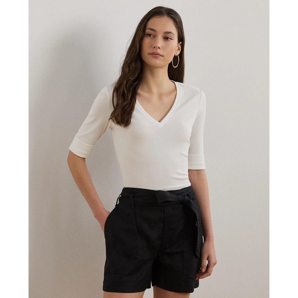 Γυναικεία Μπλούζα Stretch Cotton Elbow-Sleeve V-Neck TeePolo Ralph Lauren
