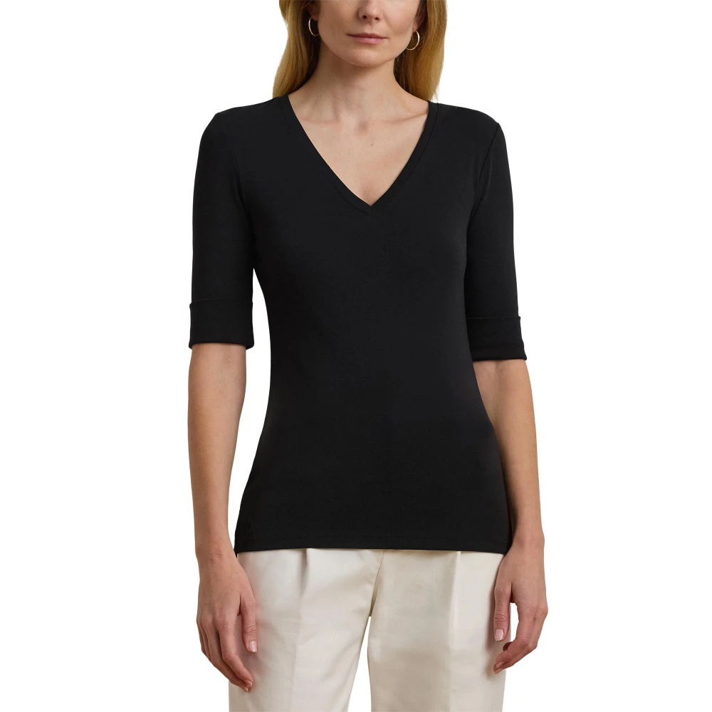 Γυναικεία Μπλούζα Stretch Cotton Elbow-Sleeve V-Neck TeePolo Ralph Lauren