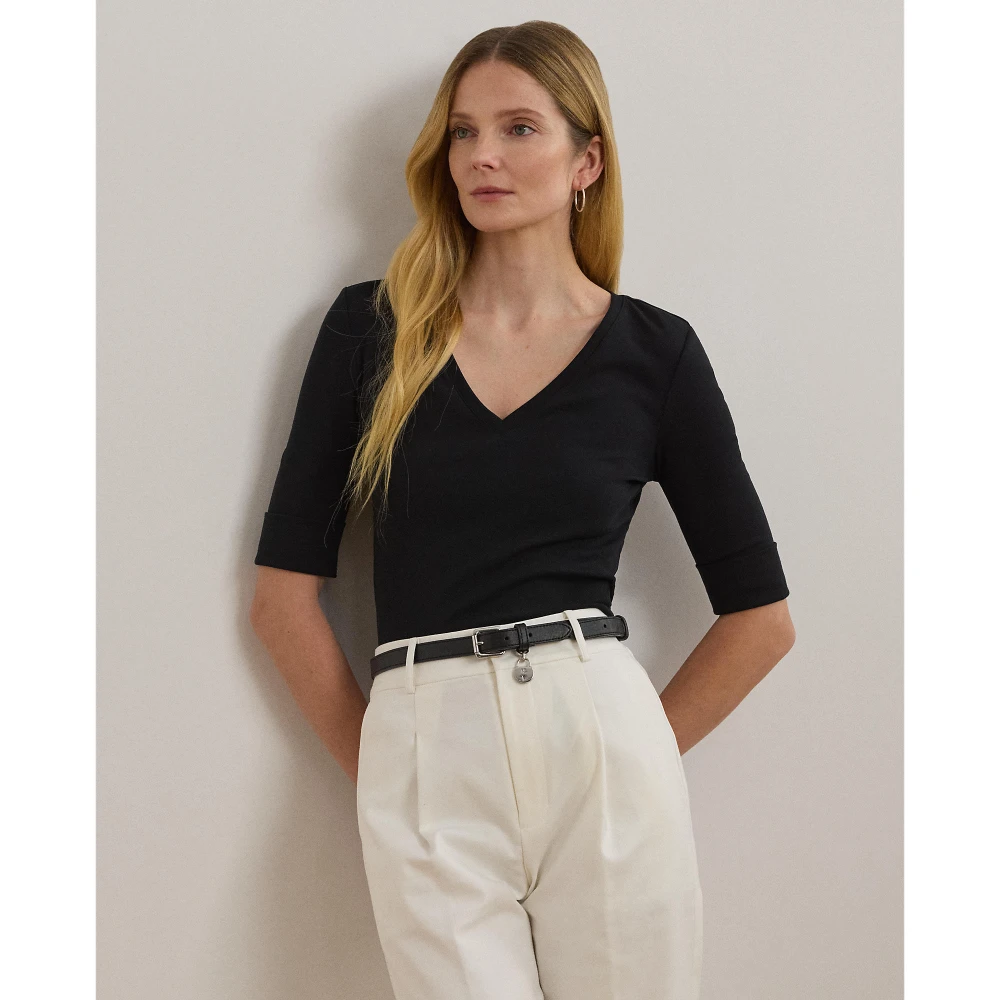 Γυναικεία Μπλούζα Stretch Cotton Elbow-Sleeve V-Neck TeePolo Ralph Lauren