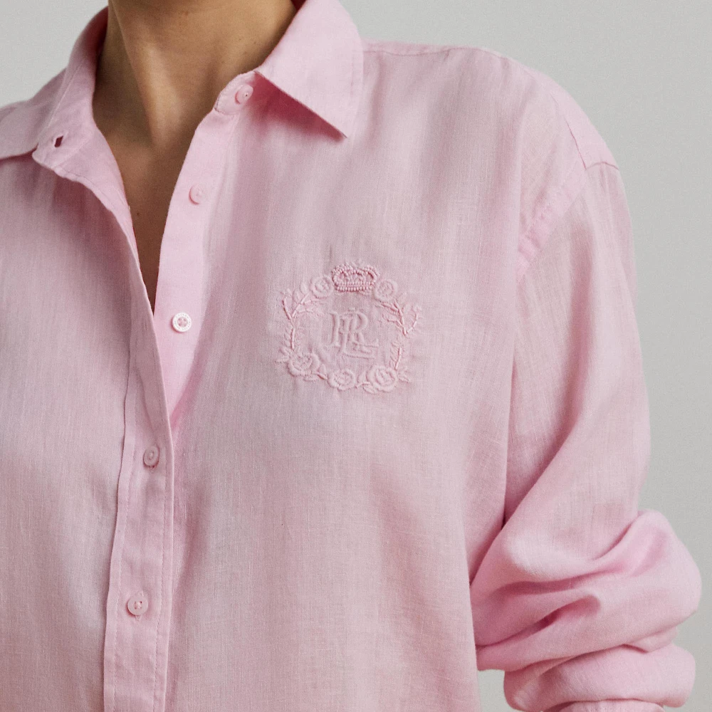 Γυναικείο Πουκάμισο Oversize Floral-Logo Linen Shirt Polo Ralph Lauren