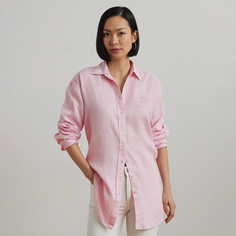 Γυναικείο Πουκάμισο Oversize Floral-Logo Linen Shirt Polo Ralph Lauren