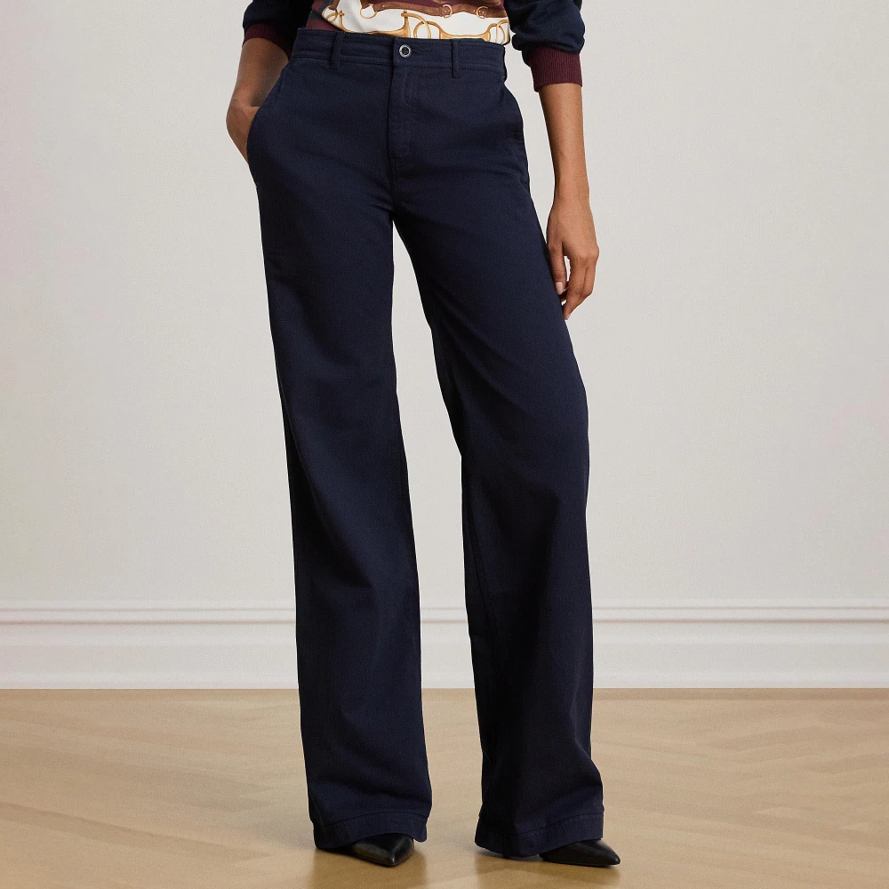 Γυναικείο Παντελόνι Lauren Ralph Lauren από Βαμβακερό Twill σε Μπλε