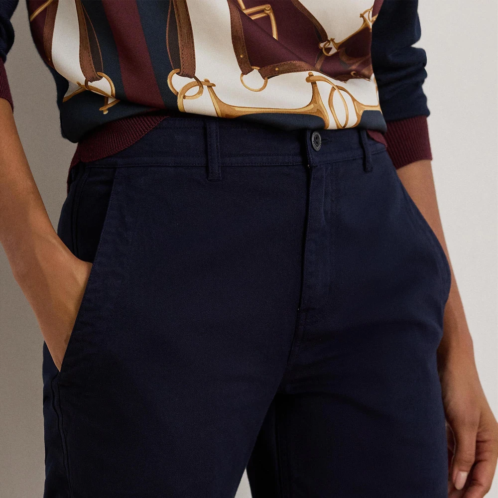 Γυναικείο Παντελόνι Lauren Ralph Lauren από Βαμβακερό Twill σε Μπλε