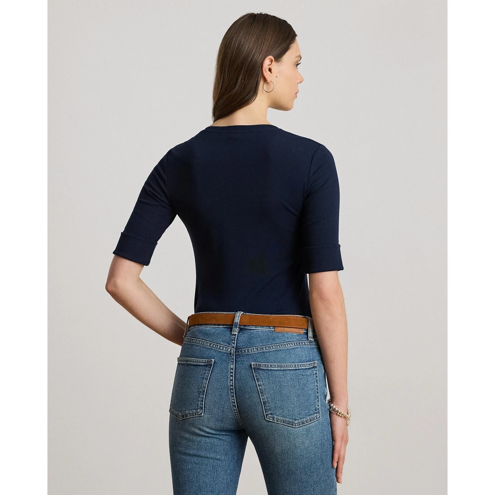 Γυναικείο Μπλούζακι Stretch Cotton Elbow-Sleeve V-Neck Lauren Ralph Lauren