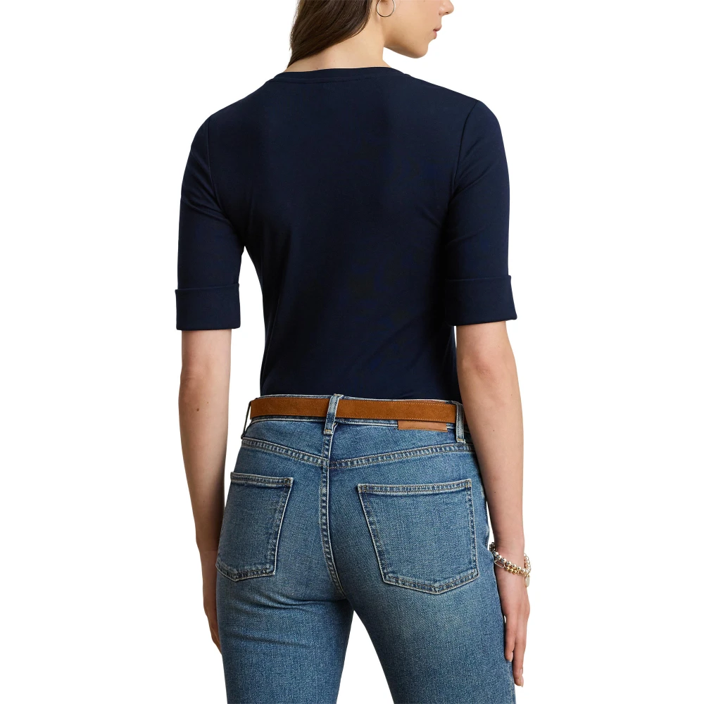 Γυναικείο Μπλούζακι Stretch Cotton Elbow-Sleeve V-Neck Lauren Ralph Lauren