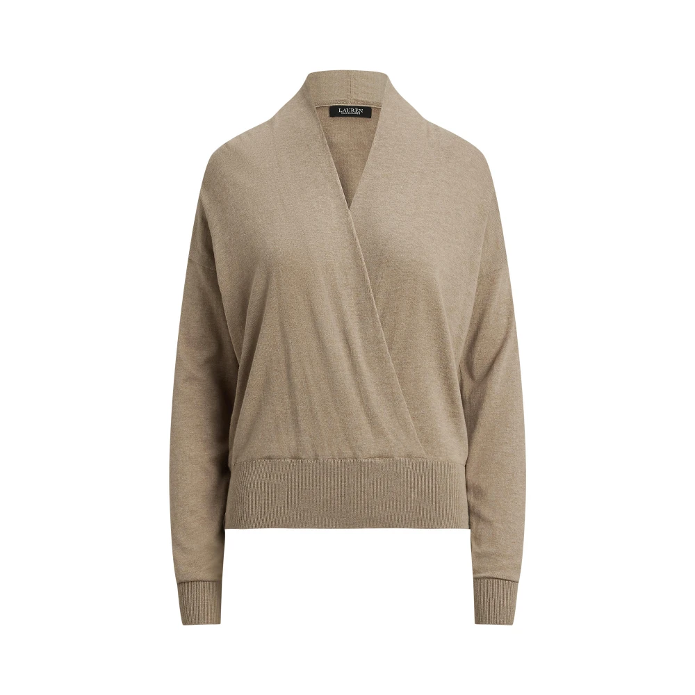 Πουλόβερ με λαιμόκοψη από βαμβάκι και modal Lauren Ralph Lauren