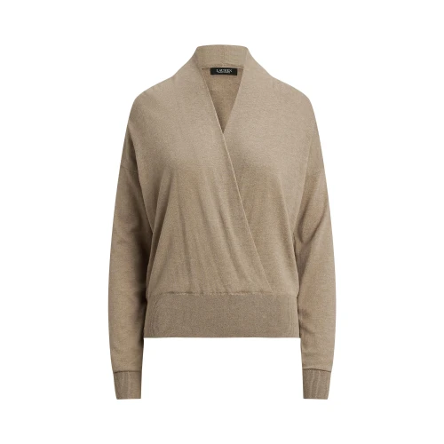 Πουλόβερ με λαιμόκοψη από βαμβάκι και modal Lauren Ralph Lauren