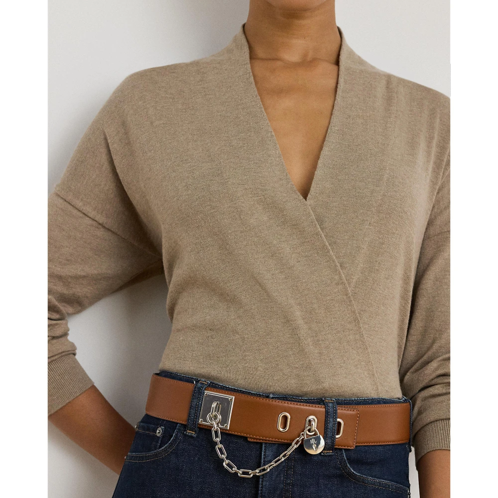 Πουλόβερ με λαιμόκοψη από βαμβάκι και modal Lauren Ralph Lauren