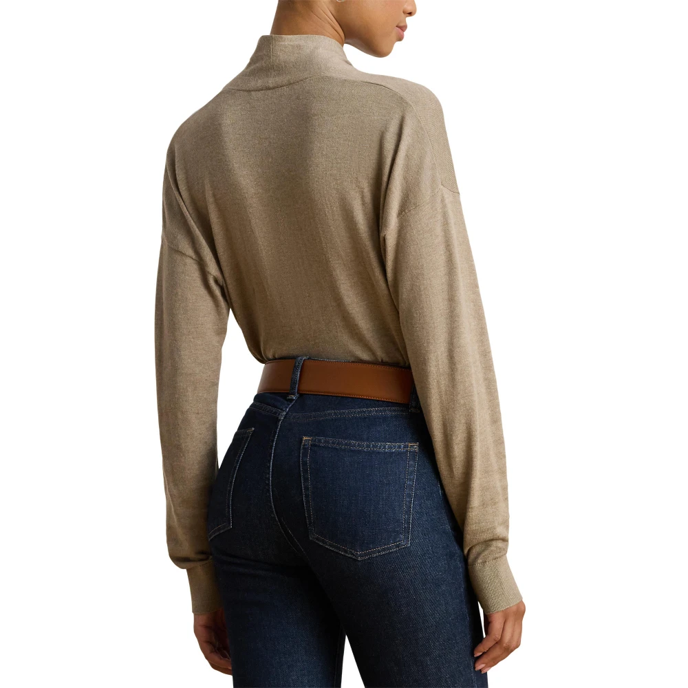 Πουλόβερ με λαιμόκοψη από βαμβάκι και modal Lauren Ralph Lauren