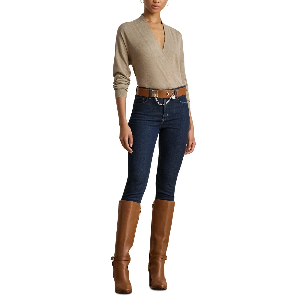 Πουλόβερ με λαιμόκοψη από βαμβάκι και modal Lauren Ralph Lauren