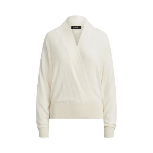 Πουλόβερ με λαιμόκοψη από βαμβάκι και modal Lauren Ralph Lauren