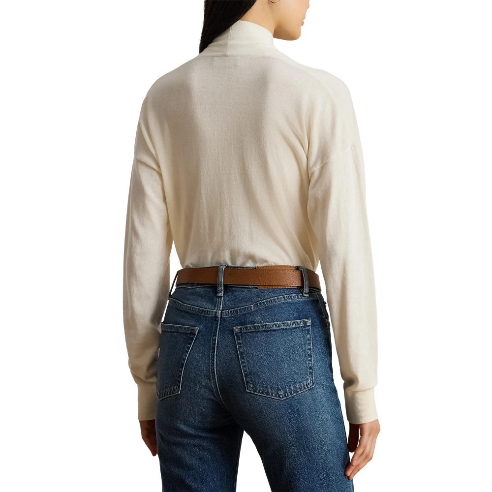 Πουλόβερ με λαιμόκοψη από βαμβάκι και modal Lauren Ralph Lauren