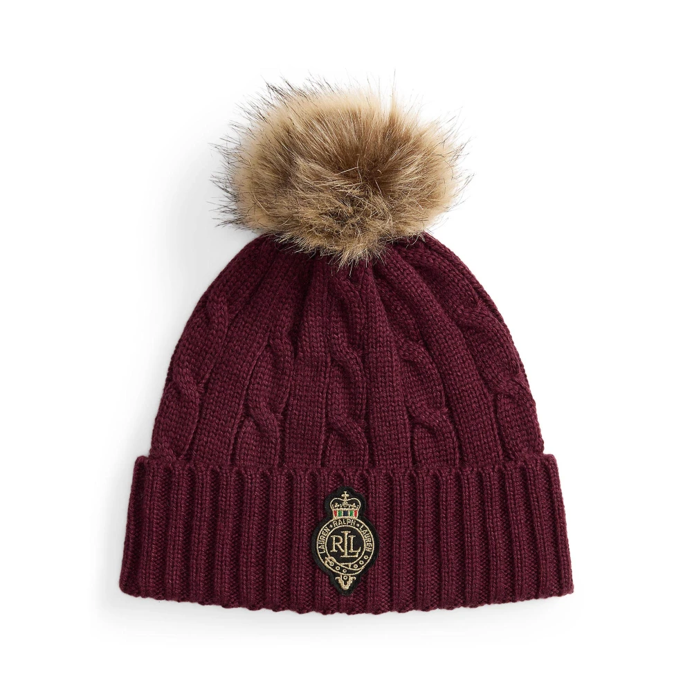  Γυναικείο Σκουφάκι Crest-Patch Pom-Pom Cable-Knit Polo Ralph Lauren