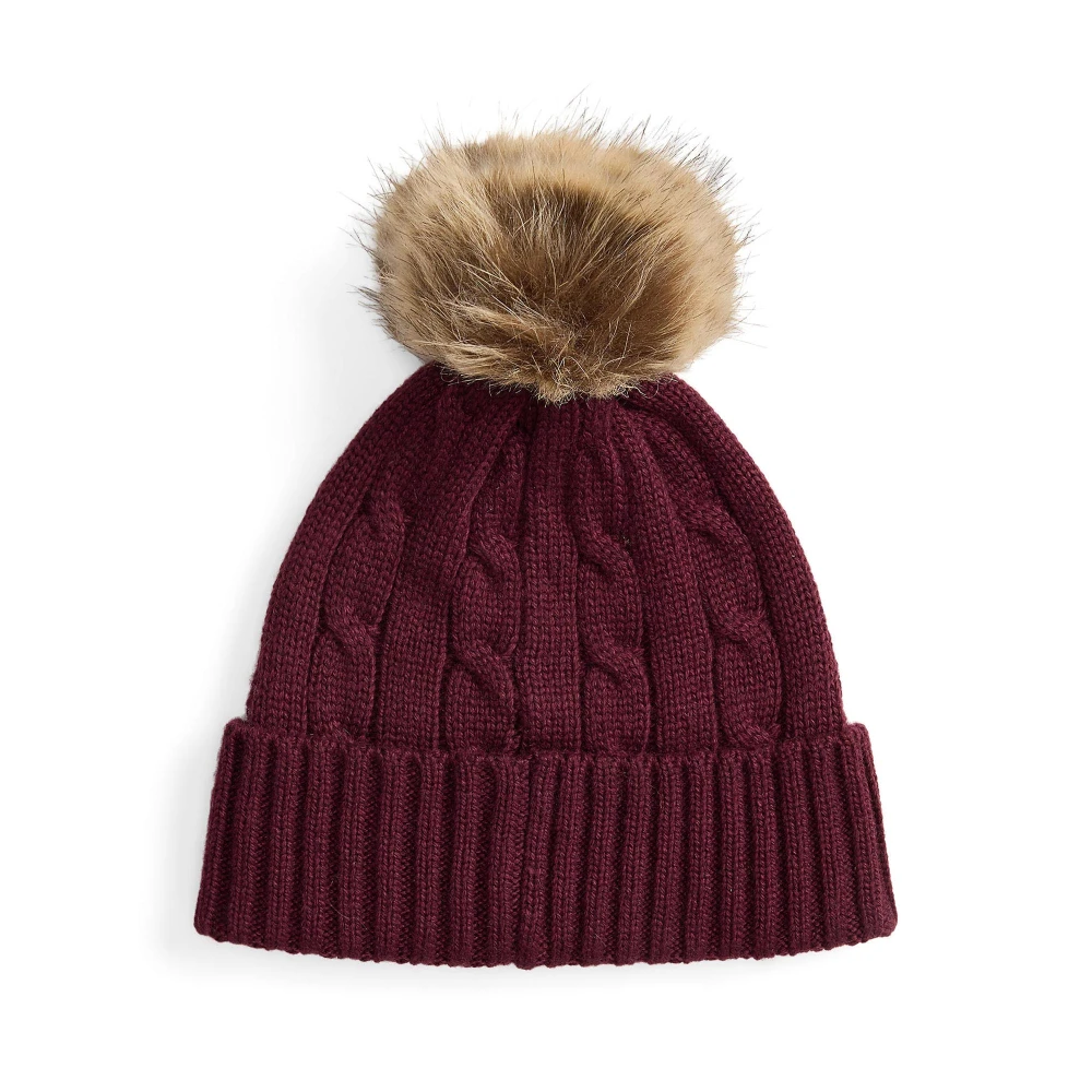  Γυναικείο Σκουφάκι Crest-Patch Pom-Pom Cable-Knit Polo Ralph Lauren