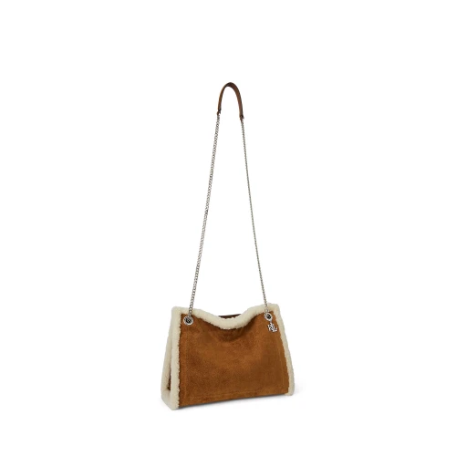 Τσάντα ώμου Bradley με λεπτομέρειες από shearling Lauren Ralph Lauren