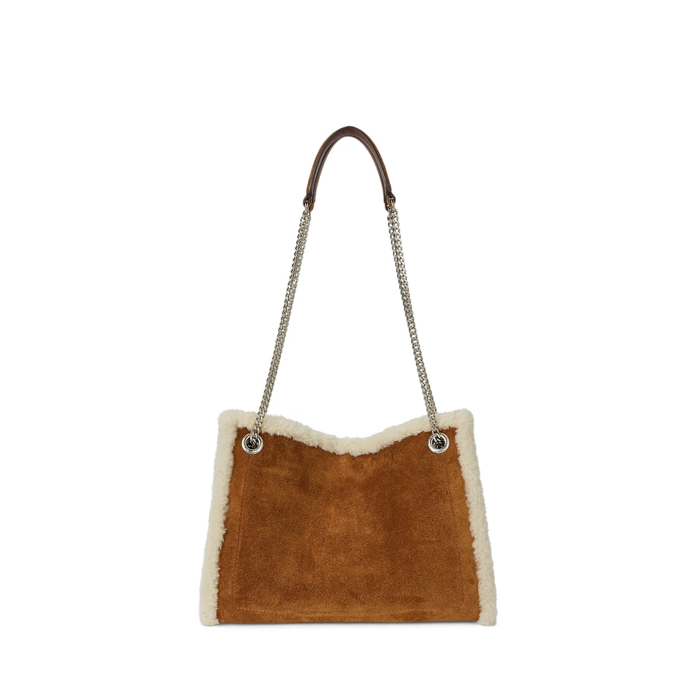 Τσάντα ώμου Bradley με λεπτομέρειες από shearling Lauren Ralph Lauren