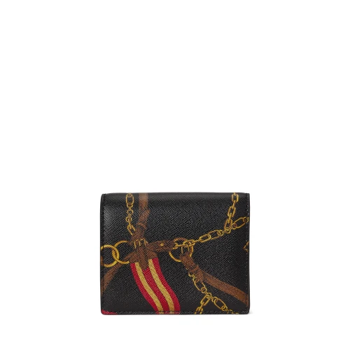 Δερμάτινο compact πορτοφόλι με σχέδιο “Belting” Lauren Ralph Lauren