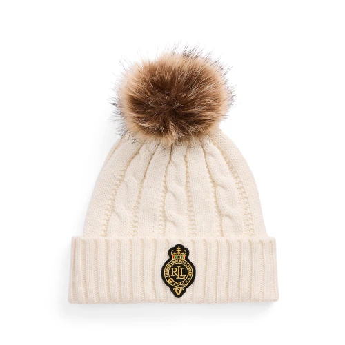 Pom Pom Beanie Γυναικείος Σκούφος Πλεκτός Lauren Ralph Lauren