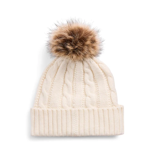 Pom Pom Beanie Γυναικείος Σκούφος Πλεκτός Lauren Ralph Lauren