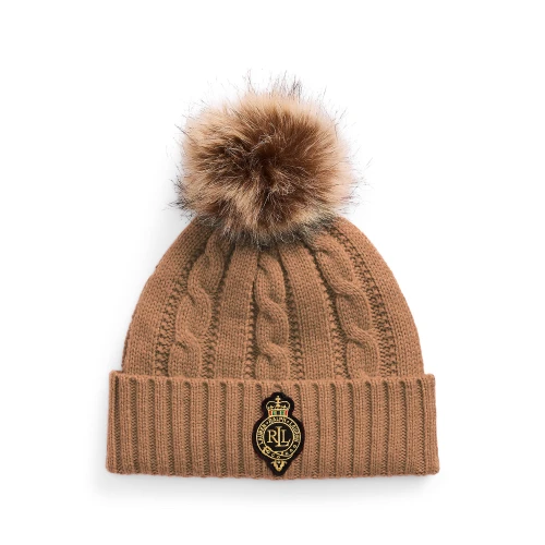 Pom Pom Beanie Γυναικείος Σκούφος Πλεκτός Lauren Ralph Lauren