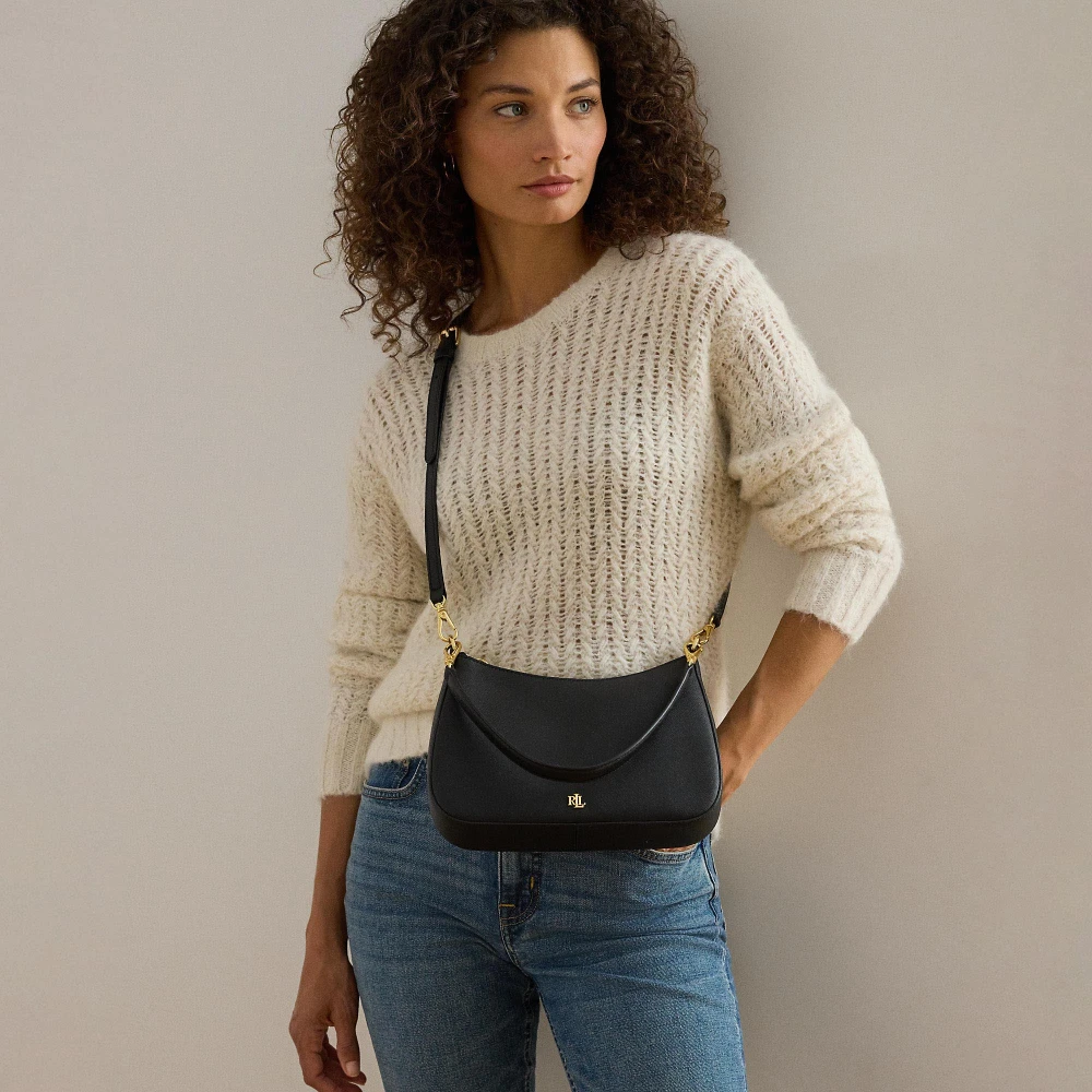Τσάντα Crosshatch Leather Medium Danni Lauren Ralph Lauren