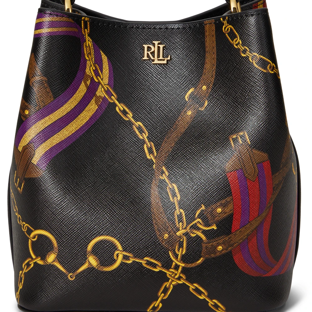 Δίχρωμη Δερμάτινη μικρή Reese Bucket τσάντα Lauren Ralph Lauren