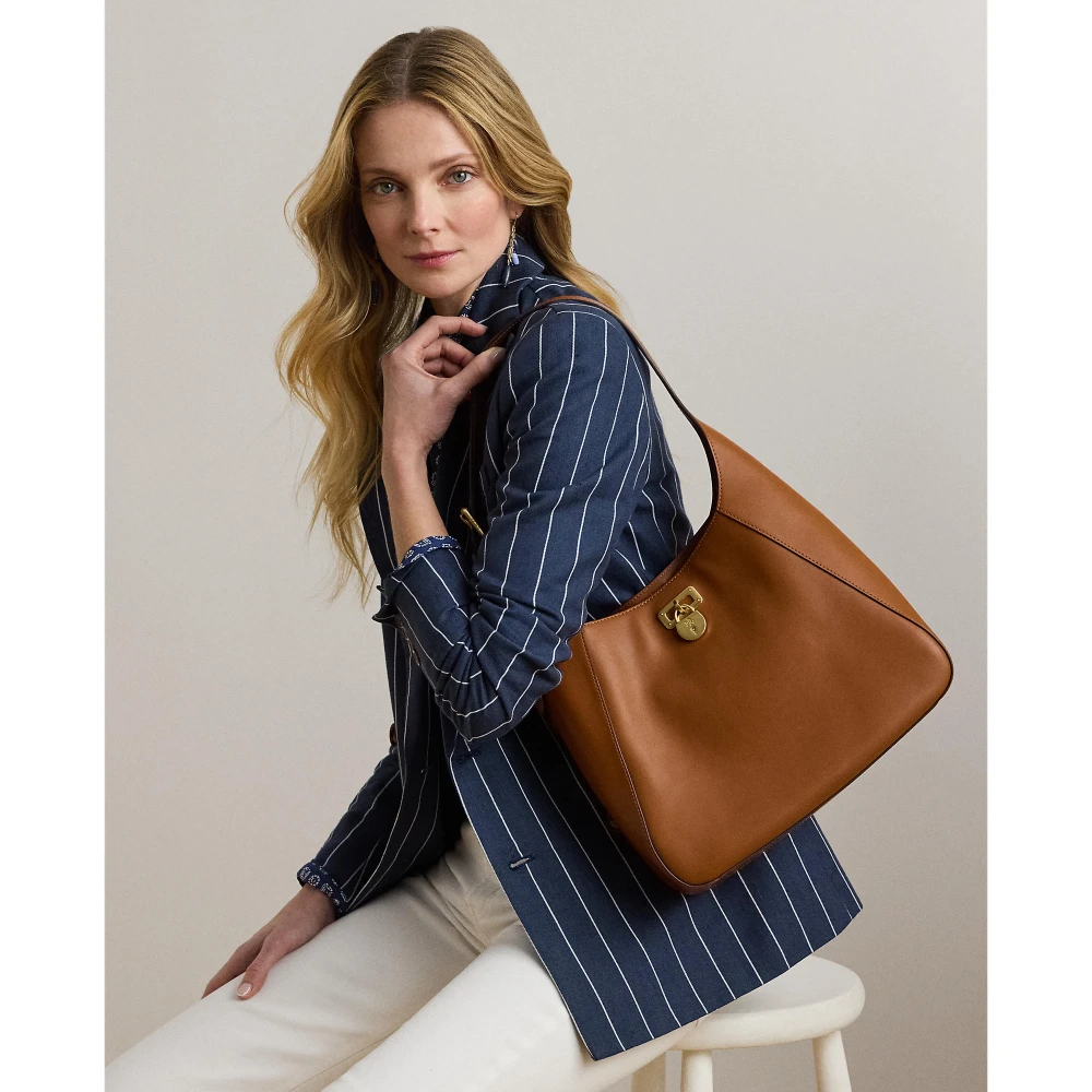 Μεγάλη Δερμάτινη Τσάντα Ώμου Tanner Lauren Ralph Lauren